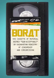 Portada de la película Borat: VHS Cassette of Material Deemed “Sub-acceptable” by Kazakhstan Ministry of Censorship and Circumcision (2021), una Película disponible para ver online en alta definición.