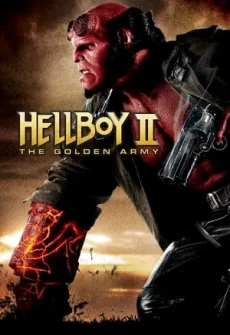 Portada de la película Hellboy II: El ejército dorado (2008), una Película disponible para ver online en alta definición.