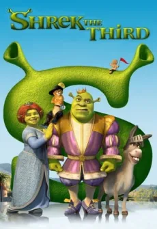 Portada de la película Shrek tercero (2007), una Película disponible para ver online en alta definición.