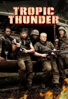 Portada de la película Tropic Thunder, ¡una guerra muy perra! (2008) (2008), una Película disponible para ver online en alta definición.